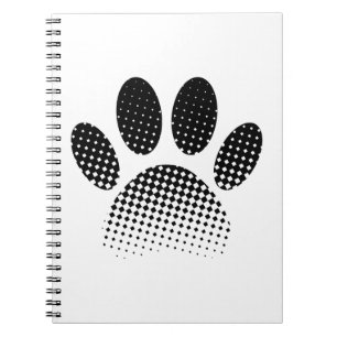 Karo Muster Halftone Dog Paw Drucken Notizblock