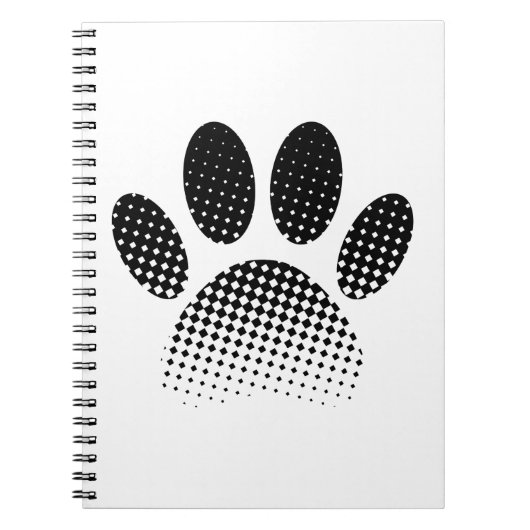 Karo Muster Halftone Dog Paw Drucken Notizblock (Vorderseite)