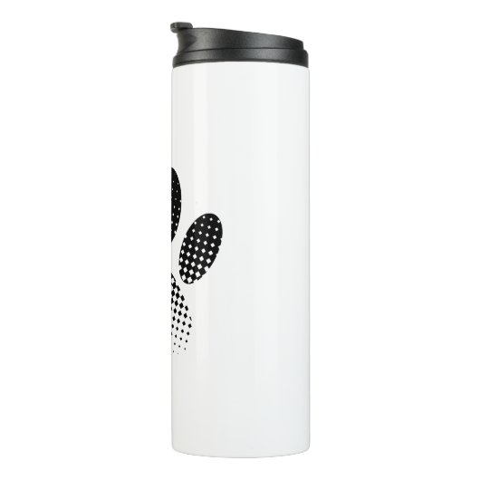Karo Muster Halftone Dog Paw Drucken Thermosbecher (Nach rechts gedreht)