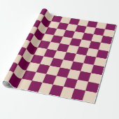 Karo-Muster in Bordeauxrot und Beige Geschenkpapier (Ungerollt)