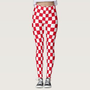 Karo-Muster-Leggings - Racing-Sport-Damen Leggings