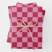 Karo Muster Magenta und rosa Geschenkpapier Set (Beispiel)