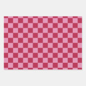 Karo Muster Magenta und rosa Geschenkpapier Set (Vorderseite)