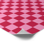 Karo Muster Magenta und rosa Poster (Ecke)
