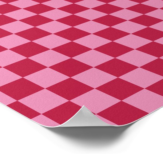 Karo Muster Magenta und rosa Poster (Ecke)