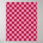 Karo Muster Magenta und rosa Poster (Vorne)