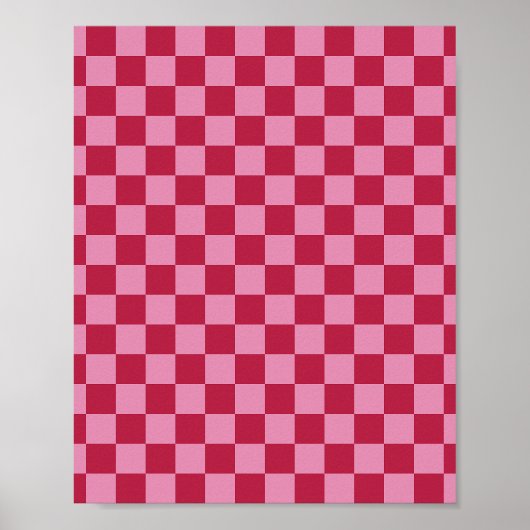 Karo Muster Magenta und rosa Poster (Vorne)