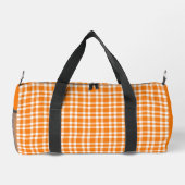 Karo Muster Orange Weiß Klein Duffle Bag (Rückseite)