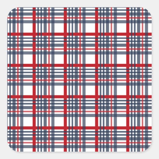 Karo-Muster Quadratischer Aufkleber (Vorderseite)