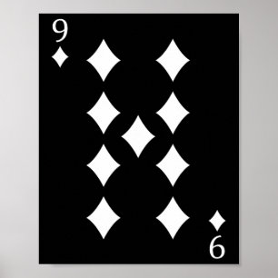 Karo Neun (9) Pokerkarte Spielkarte  Poster