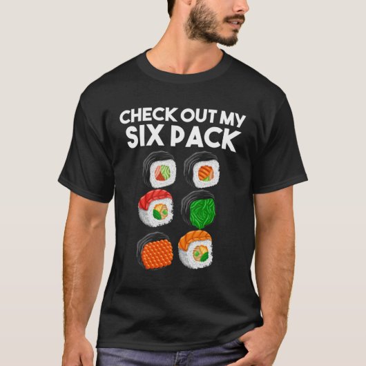 Karo-Out meines Six-Pack-Workout-Sushi-Spiels T-Shirt (Vorderseite)