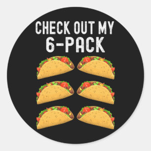 Karo Out My Six 6er Pack Taco Funny Cinco De Mayo Runder Aufkleber