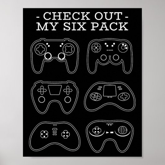 Karo Out My Six Pack - Funny Gamer Video Game Plan Poster (Vorne)