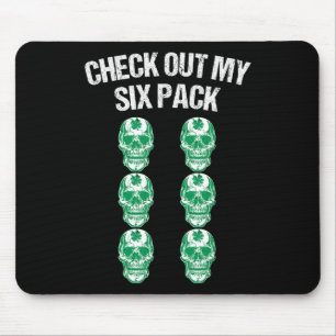 Karo Out My Six Pack St Patricks Day Skull Shamro Mousepad
