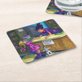 Karo-Out Rechteckiger Pappuntersetzer (angewinkelt)