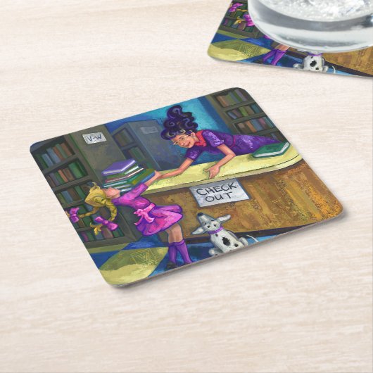 Karo-Out Rechteckiger Pappuntersetzer (angewinkelt)