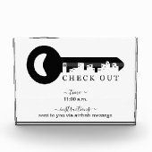 Karo Out Time Sign Glass Block (Vorderseite)