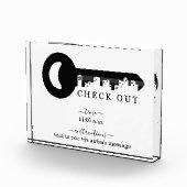 Karo Out Time Sign Glass Block (Rechts)