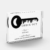 Karo Out Time Sign Glass Block (Links)