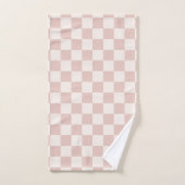 Karo Pale Beige Checked Pattern Checkerboard Badhandtuch Set (Handtuch)