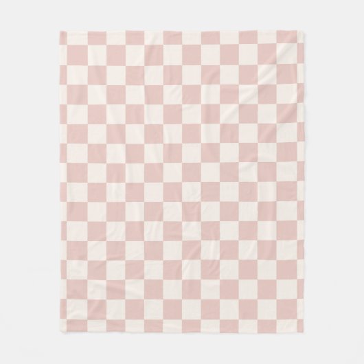 Karo Pale Beige Checked Pattern Checkerboard Fleecedecke (Vorderseite)
