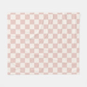 Karo Pale Beige Checked Pattern Checkerboard Fleecedecke (Vorderseite (Horizontal))