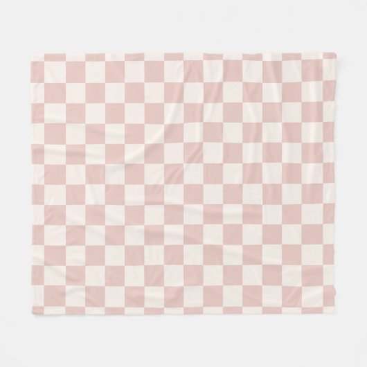 Karo Pale Beige Checked Pattern Checkerboard Fleecedecke (Vorderseite (Horizontal))