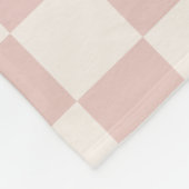 Karo Pale Beige Checked Pattern Checkerboard Fleecedecke (Ecke)