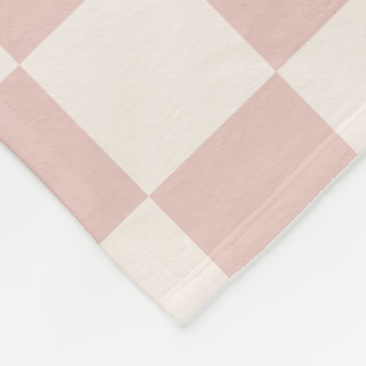 Karo Pale Beige Checked Pattern Checkerboard Fleecedecke (Ecke)