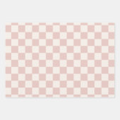 Karo Pale Beige Checked Pattern Checkerboard Geschenkpapier Set (Vorderseite 2)