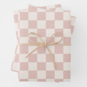 Karo Pale Beige Checked Pattern Checkerboard Geschenkpapier Set (Beispiel)