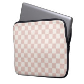 Karo Pale Beige Checked Pattern Checkerboard Laptopschutzhülle (Vorderseite Links)