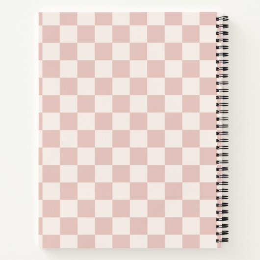 Karo Pale Beige Checked Pattern Checkerboard Notizblock (Rückseite)