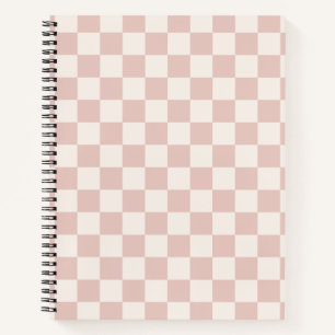 Karo Pale Beige Checked Pattern Checkerboard Notizblock