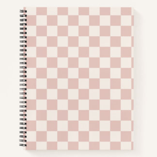 Karo Pale Beige Checked Pattern Checkerboard Notizblock