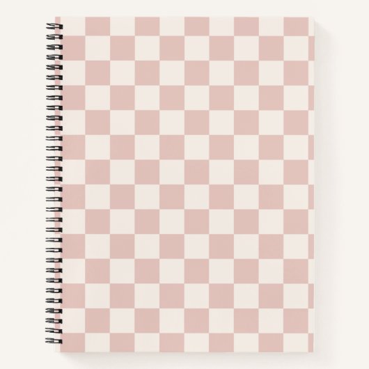 Karo Pale Beige Checked Pattern Checkerboard Notizblock (Vorderseite)