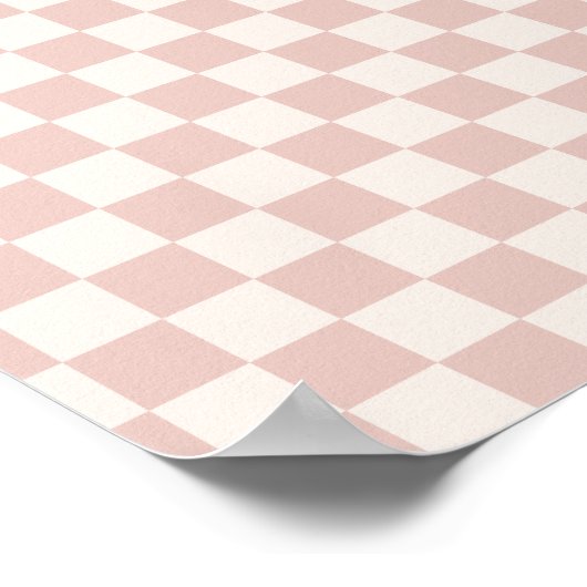 Karo Pale Beige Checked Pattern Checkerboard Poster (Ecke)