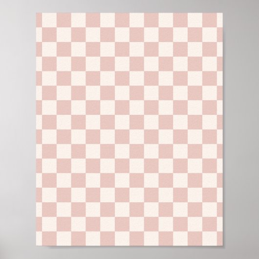 Karo Pale Beige Checked Pattern Checkerboard Poster (Vorne)