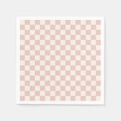 Karo Pale Beige Checked Pattern Checkerboard Serviette (Vorderseite)