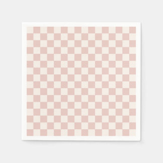 Karo Pale Beige Checked Pattern Checkerboard Serviette