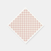 Karo Pale Beige Checked Pattern Checkerboard Serviette (Ecke)