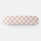 Karo Pale Beige Checked Pattern Checkerboard Skateboard (Horizontal)
