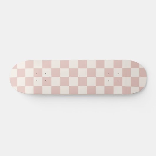 Karo Pale Beige Checked Pattern Checkerboard Skateboard (Horizontal)