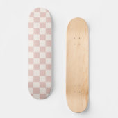 Karo Pale Beige Checked Pattern Checkerboard Skateboard (Vorderseite)