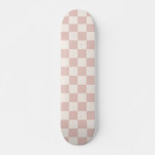 Karo Pale Beige Checked Pattern Checkerboard Skateboard (Vorne)