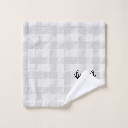 Karo  Pattern Badetuch Set (Waschlappen)