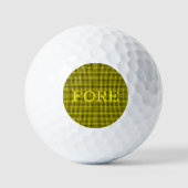 Karo Pattern Black Gold Sport Spaß Golfball (Vorderseite)