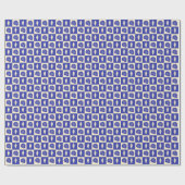 Karo Pattern Navy Wrapping Paper Roll Geschenkpapier (Flach)