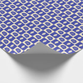 Karo Pattern Navy Wrapping Paper Roll Geschenkpapier (Ecke)