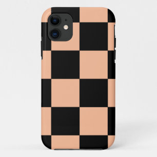 Karo Pattern Peach and Black Case-Mate iPhone Hülle